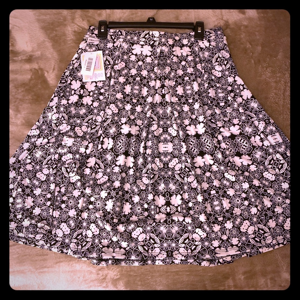 Lularoe Madison Skirt Large Black White New